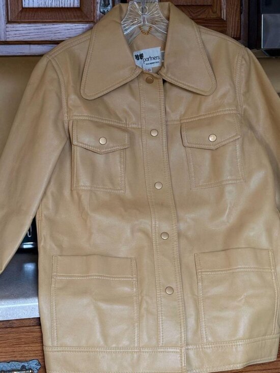 Partners Jackets & Blazers - VTG 70s Partners from Mervyn’s Tan Leather Shirt Jacket Shacket Size M